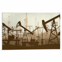 Horizontal Illustration With Units For Oil Industry. Rugs 64472106