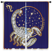 Horoscope.Scorpio Zodiac Sign Window Curtains 71188713