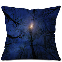 Horror Forest With Moon At Night Pillows 133640480