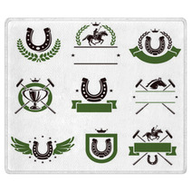 Horse And Polo Set. Vector Rugs 66087161