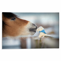 Horse And Toy Horse In Winter, Kiss. Rugs 53317520