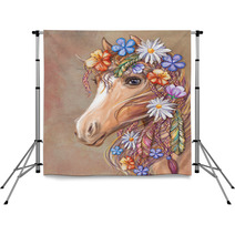 Horse Hippie Digital Art Backdrops 125360654