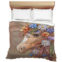 Horse Hippie Digital Art Bedding 125360654