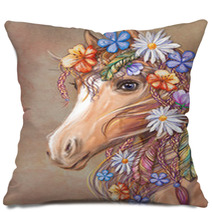 Horse Hippie Digital Art Pillows 125360654