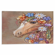 Horse Hippie Digital Art Rugs 125360654