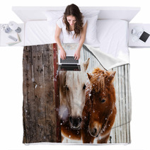 Horse Horse Horse Animal Winter Blankets 141325932