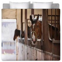 Horse In A Stall Bedding 110731155