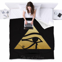 Horus Eye Vector Art Blankets 107216987