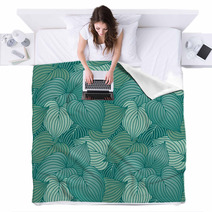 Hosta Leaf Pattern_Blue Blankets 24877534
