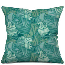 Hosta Leaf Pattern_Blue Pillows 24877534