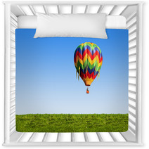 Hot Air Balloon Over Blue Sky Nursery Decor 34532887