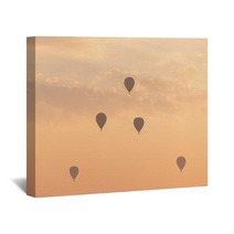 Hot Air Balloon With Dramatic Sky In Morning Wall Art 162462553