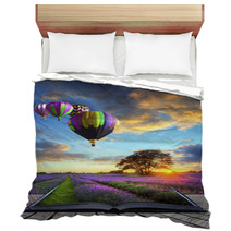 Hot Air Balloons Lavender Landscape Magic Book Pages Bedding 36606858