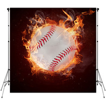 Hot Baseball Ball In Fires Flame Backdrops 51435411