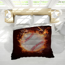 Hot Baseball Ball In Fires Flame Bedding 51435411