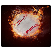 Hot Baseball Ball In Fires Flame Rugs 51435411