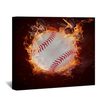 Hot Baseball Ball In Fires Flame Wall Art 51435411