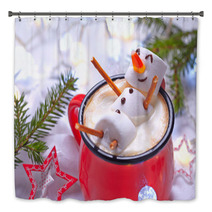 Hot Chocolate With Melted Snowman Bath Decor 96007198