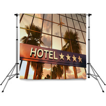 Hotel Sign With Stars Backdrops 65821315