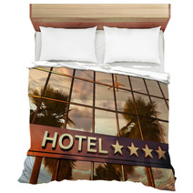 Hotel Sign With Stars Bedding 65821315