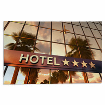 Hotel Sign With Stars Rugs 65821315