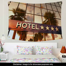 Hotel Sign With Stars Wall Art 65821315