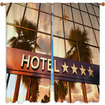 Hotel Sign With Stars Window Curtains 65821315
