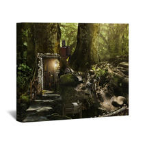 Housing Dwarves And Elves In A Magical Forest Wall Art 100628147