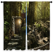 Housing Dwarves And Elves In A Magical Forest Window Curtains 100628147