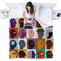 Human Heads Blankets 56257423