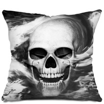 Human Skull With Smoke Pillows 63654632