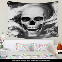 Human Skull With Smoke Wall Art 63654632