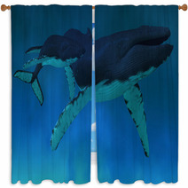 Humpback Whale Ocean Window Curtains 50700999