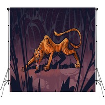 Hungry Tiger On A Hunt Backdrops 295858514