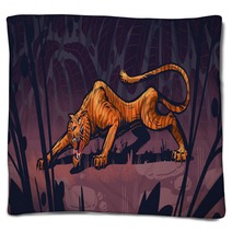 Hungry Tiger On A Hunt Blankets 295858514