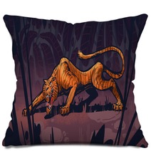 Hungry Tiger On A Hunt Pillows 295858514