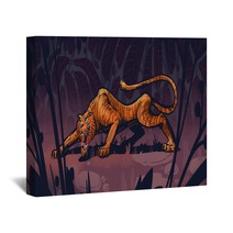 Hungry Tiger On A Hunt Wall Art 295858514