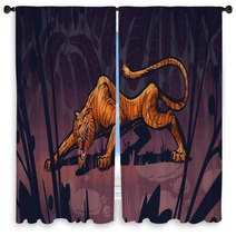 Hungry Tiger On A Hunt Window Curtains 295858514