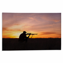 Hunter Shooting At Sunset Rugs 59863979