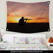 Hunter Shooting At Sunset Wall Art 59863979