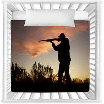 Hunter Silhouetted Shooting At Sunset Nursery Decor 59928266