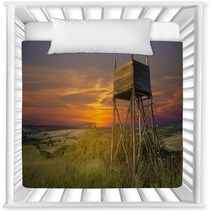 Hunters Lookout Tower On The Field At Sunset Nursery Decor 66241624