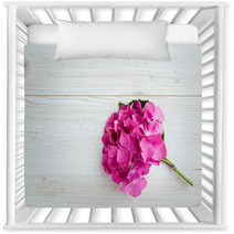 Hydrangea Flower On Wooden Surface Nursery Decor 68087535