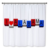 I Love Alabama Sign For America Us States Travel Isolated Bath Decor 117909946
