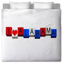 I Love Alabama Sign For America Us States Travel Isolated Bedding 117909946