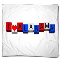 I Love Alabama Sign For America Us States Travel Isolated Blankets 117909946