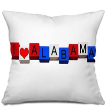 I Love Alabama Sign For America Us States Travel Isolated Pillows 117909946
