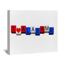 I Love Alabama Sign For America Us States Travel Isolated Wall Art 117909946