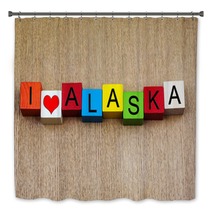 I Love Alaska Sign Series For Travel Destinations And Holiday Bath Decor 58385356