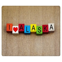 I Love Alaska Sign Series For Travel Destinations And Holiday Rugs 58385356